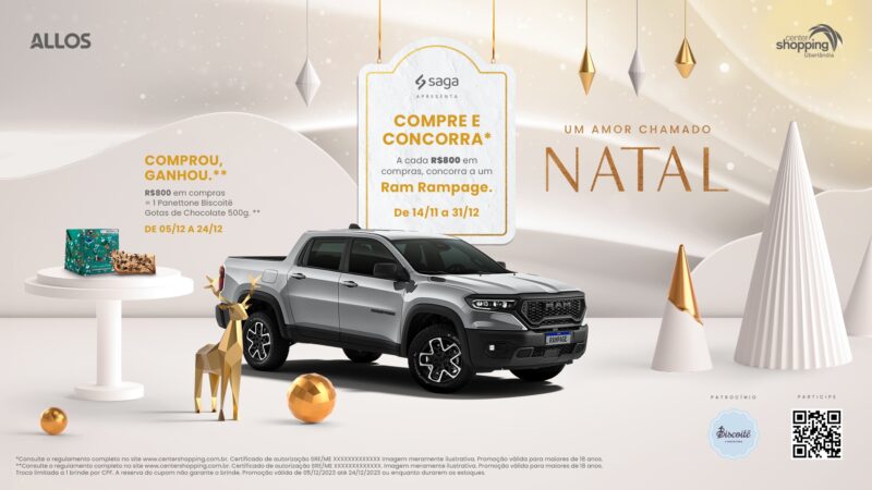 Center Shopping sorteia caminhonete 0km nas compras de Black Friday e Natal