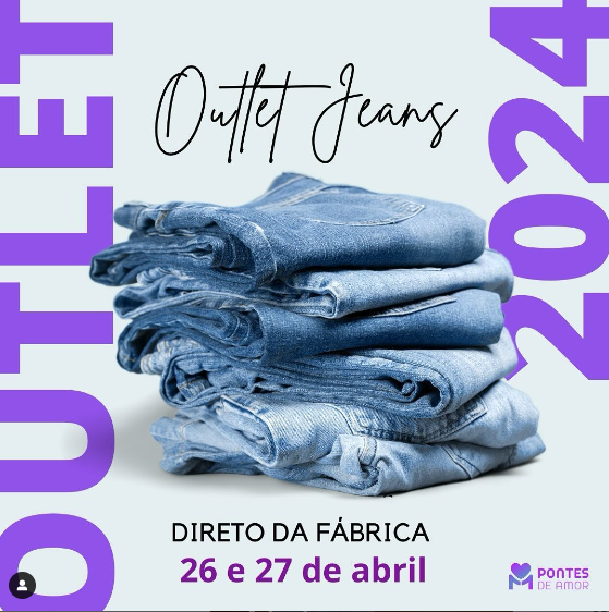 Pontes de Amor promove outlet de moda jeans com peças de até 70% de desconto