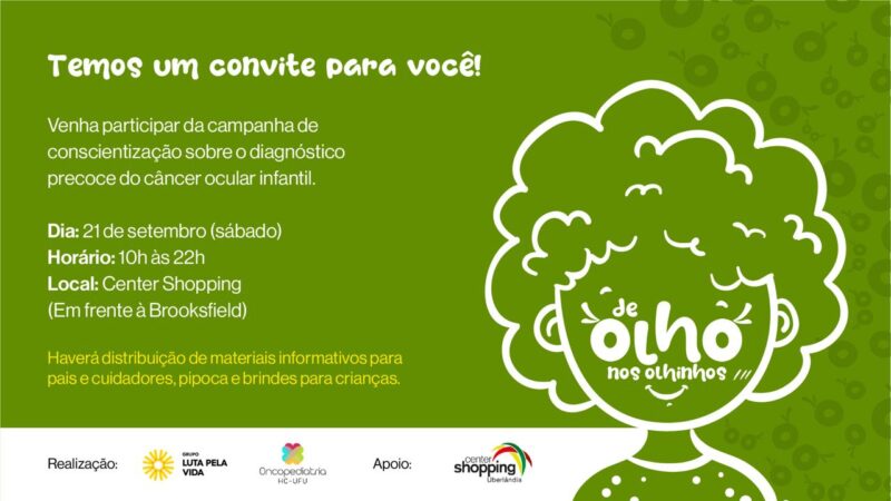 Setembro Dourado: Center Shopping recebe ações da campanha “De Olho Nos Olhinhos” para conscientização sobre o câncer ocular infantil