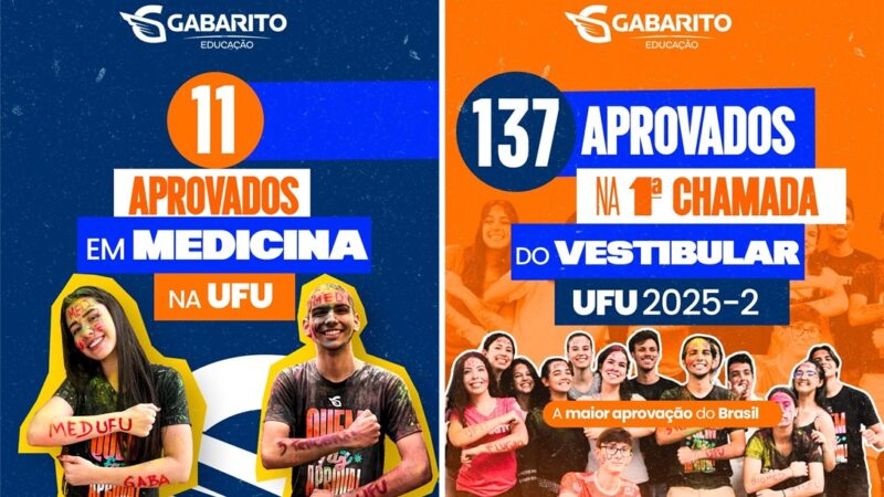 Gabarito Educação celebra desempenho no vestibular da UFU: 11 aprovações em Medicina