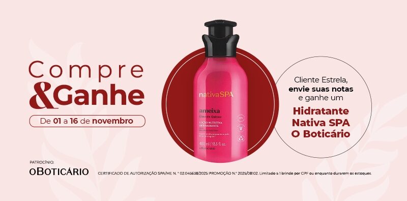 Clientes Center Shopping podem ganhar hidratante OBoticário na promoção “Compre e Ganhe” em novembro
