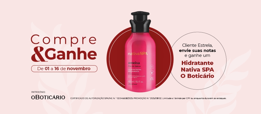 Clientes Center Shopping podem ganhar hidratante OBoticário na promoção “Compre e Ganhe” em novembro