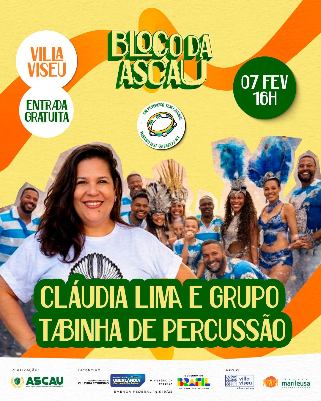 O Bloco da ASCAU estreia no Carnaval de Uberlândia com programação musical, cerveja artesanal e atividades para toda a família