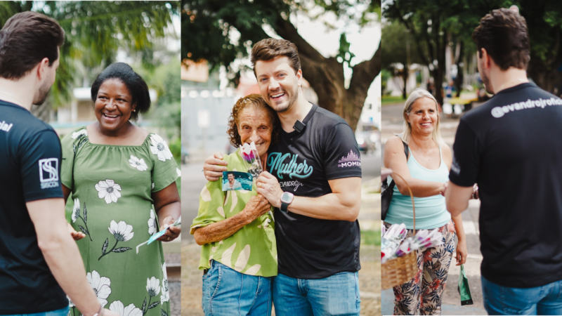 Cantor sertanejo Evandro Jr. percorre Uberlândia em ação especial que homenageia as mulheres