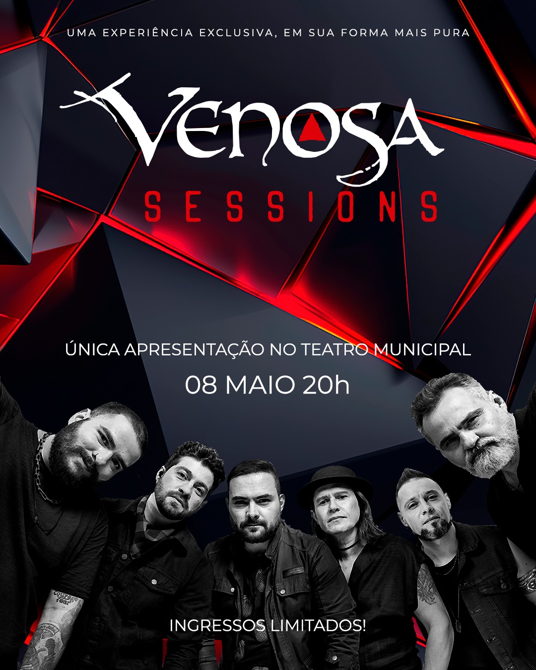 Venosa Sessions celebra a essência do rock em uma experiência intimista e acessível no Teatro Municipal