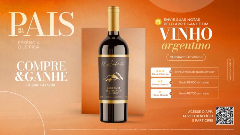 Center Shopping realiza campanha especial de Dia dos Pais com vinho argentino como brinde