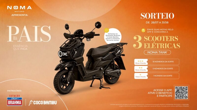 Center Shopping sorteia três scooters elétricas em campanha especial de Dia dos Pais