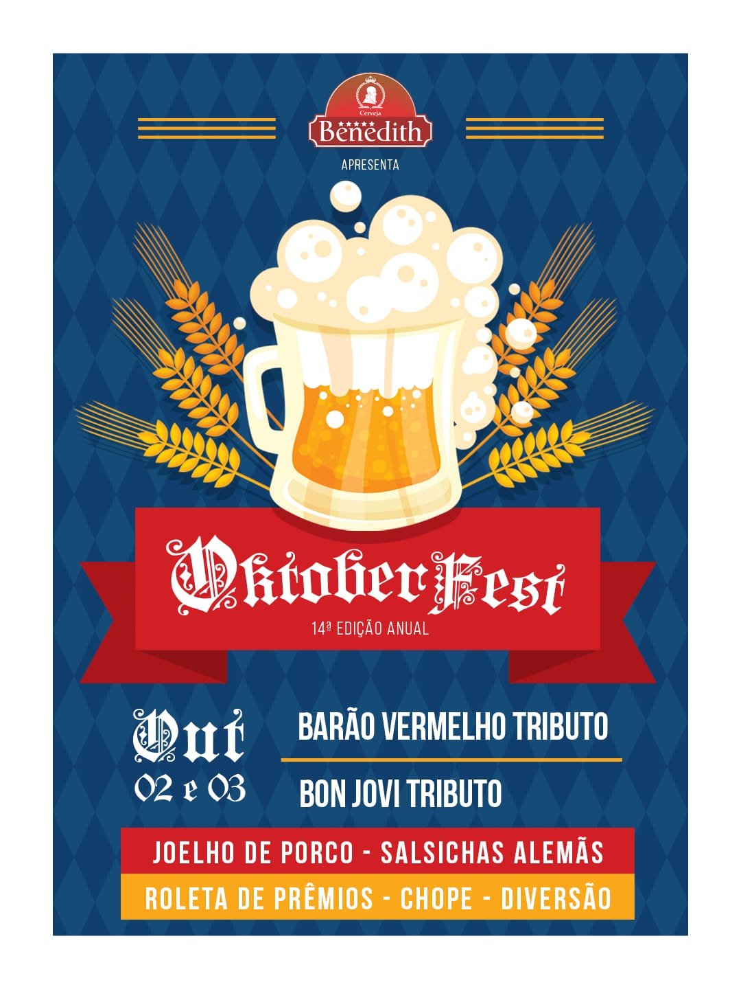 Cerveja artesanal, rock e sabores alemães marcam a 14ª Oktoberfest da Benedith