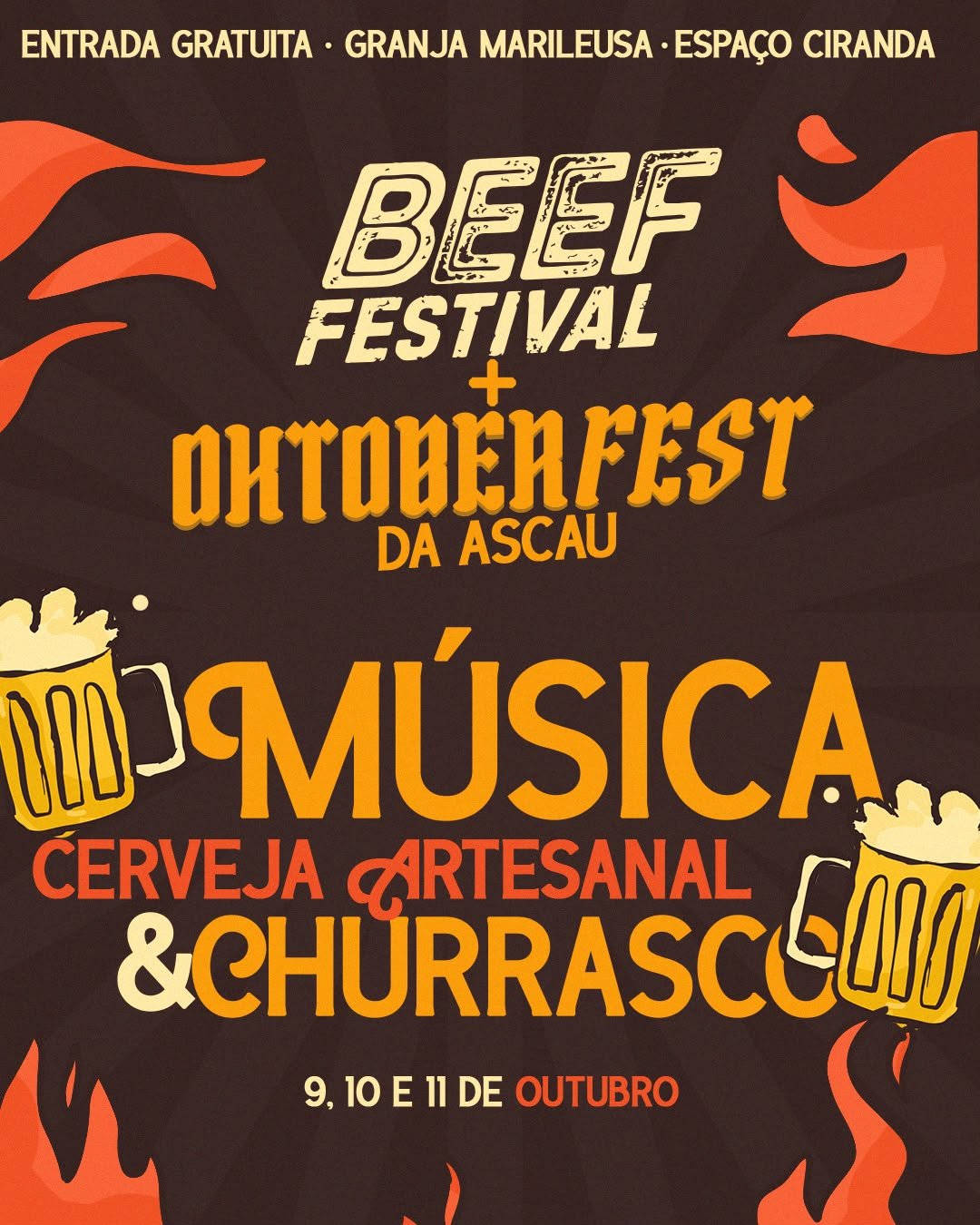 Beef + Oktoberfest da ASCAU reúne churrasco, cerveja artesanal, gastronomia e música em Uberlândia